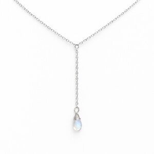 L7262 Moonstone Lariat Necklace